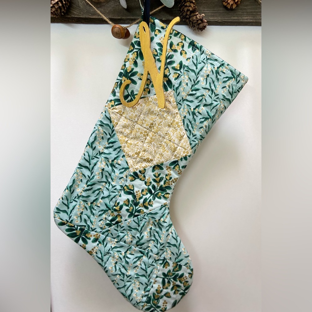 N- Handmade Rifle Paper Co. Quilted Stocking - Picture 3 of 5